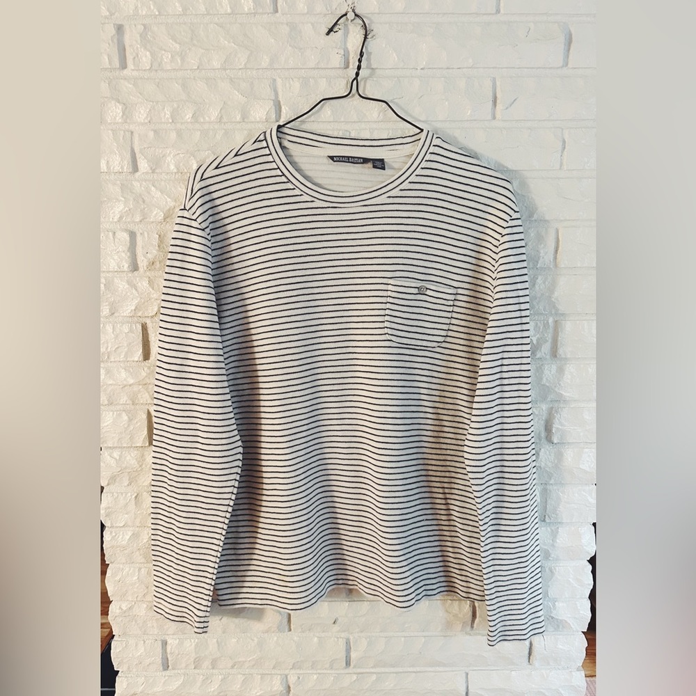 Michael Bastian Striped Top with Front Pocket - Picture 1 of 5